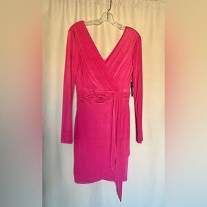 Guess hot pink long sleeve dress size 6. NWT